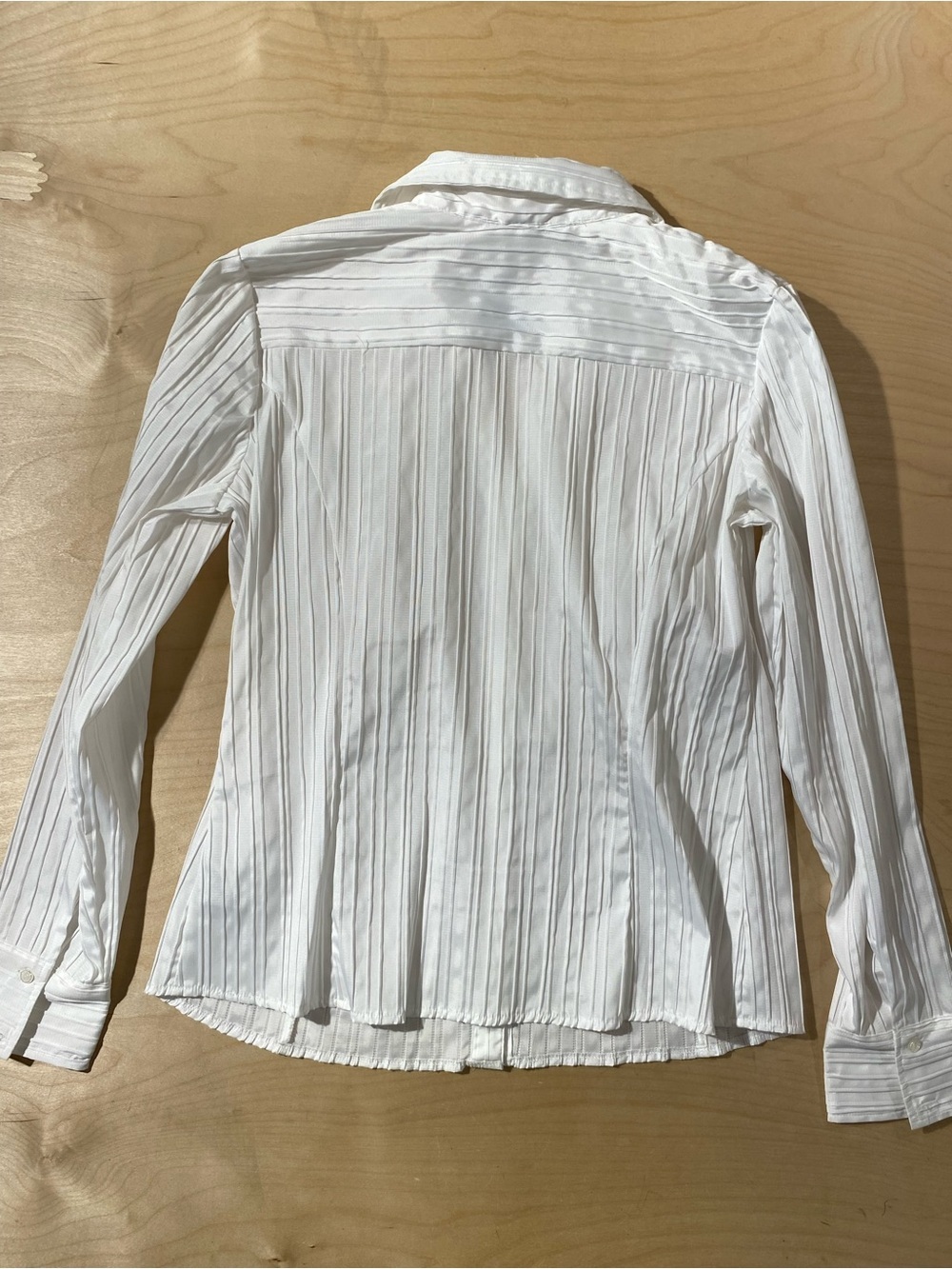 Fred David White Textured Button-Front Blouse Large (RZ) - Picture 6 of 6